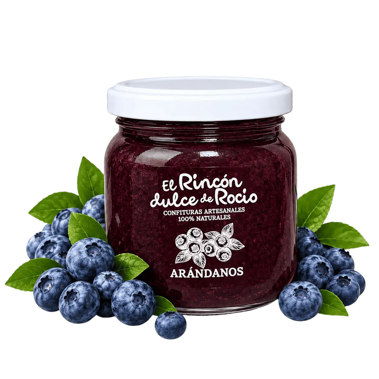 Tarro de mermelada de arándanos artesanal